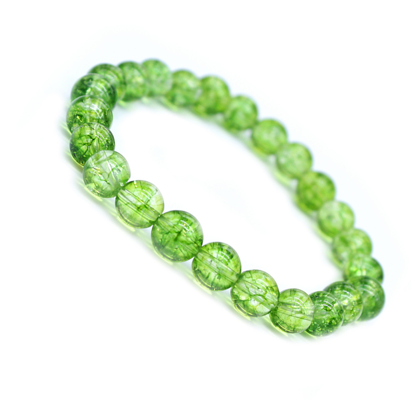 

Natural Stone Fine Light Green Olives Bracelets 6 8 10 12 mm Beads Olive Crystal Bracelet Necklace for Women Gift Jewelry