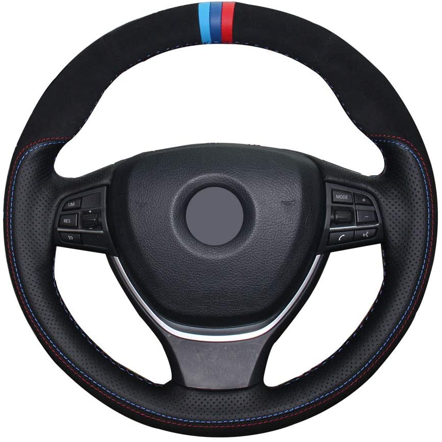 DIY Sew Leather Suede Steering Wheel Cover for BMW F07 F10 F11 525i 550i 528i 535i 540i 2011-2016 F06 F12 F13 6 Series F01 7 Series-image-537653174