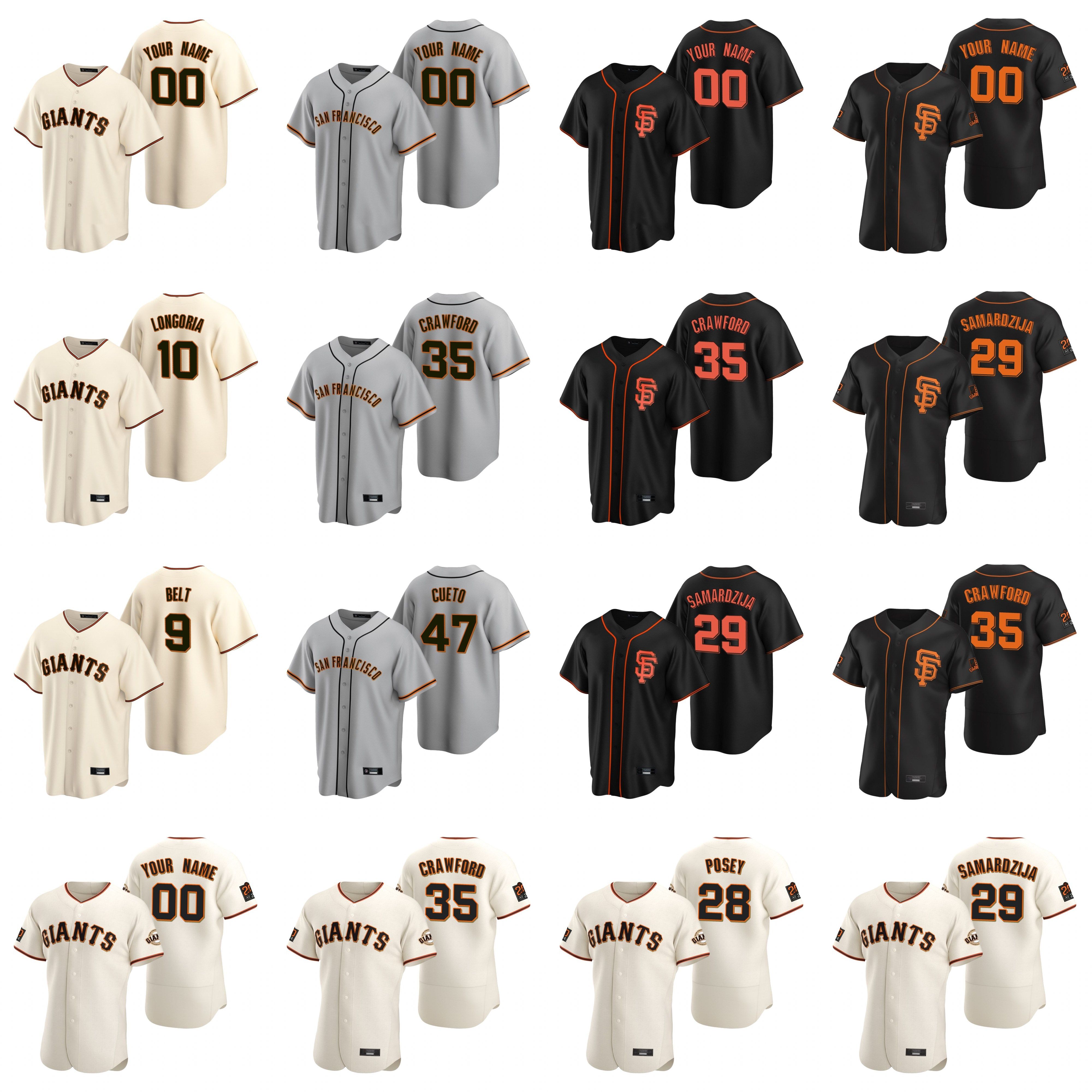 

Kevin Gausman Jersey Pillar Drew Smyly Tony Watson Pablo Sandoval Stephen Vogt Tyler Austin Barry Bonds Baseball Jersey Custom Stitched, Mens black 2020 cool base