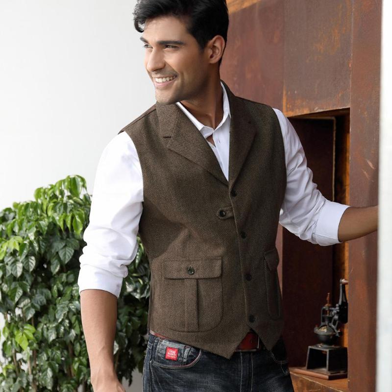 

Men's vest coat Casual Stylish Notch Lapel Handkerchief Hem Vest Coat With Pockets summer autumn formal evening short coats tops, Custom-made