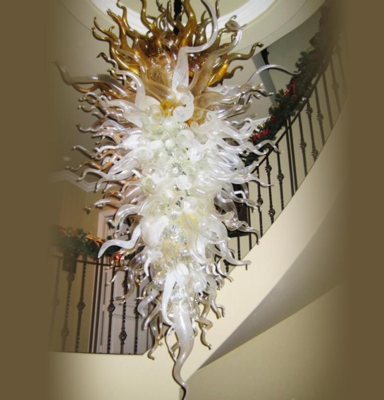 

Lamps Hotel Art Decorative Chandeliers Light Staircase Handmade Blown Glass Large Hanging LED Chandelier Lighting for Villa Decor