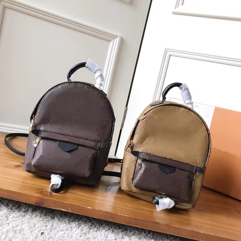 

ysiykiy factory whosale price High Quality Best Price Original Design Genuine leather mini women bag backpack famous fashion Springs Palm, Brown