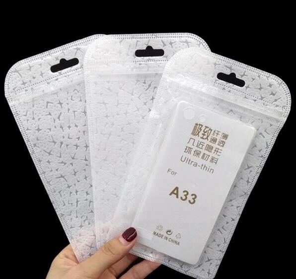 

1000pcs 5 Size Plastic flower Cell Phone Case Event Bags With Hang Hole For Mobile Phone Shell Packaging Zipper Bag
