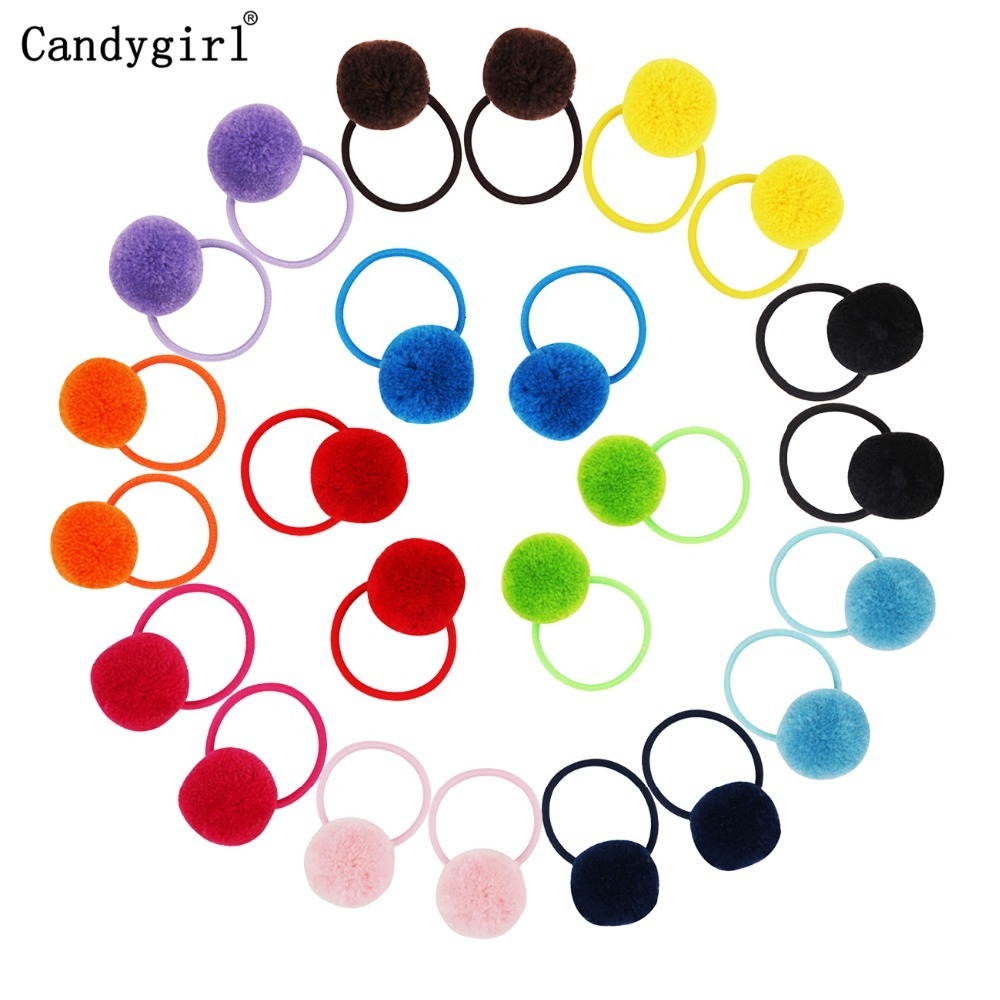 Fur Ball Elastic Girl Womens Ponytail Holders Plush Ball Hair Ring