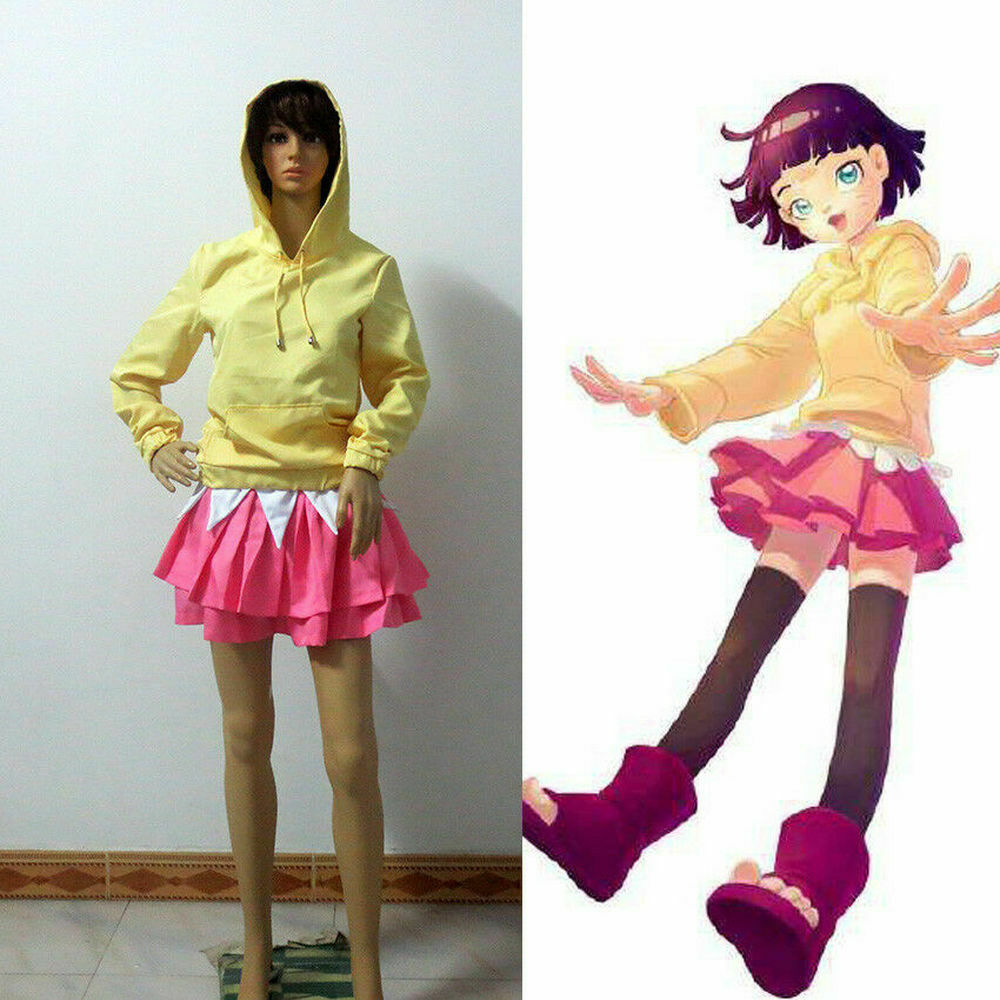 

N aruto Boruto Uzumaki Himawari Cosplay Anime Costume Custom-made
