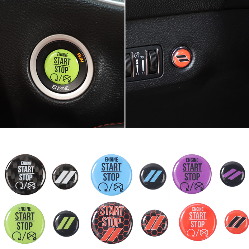 

Engine Start Stop Button &Tailgate Opener Switch Knob Trim for Dodge Challenger 2010 UP Car Interior Accessories