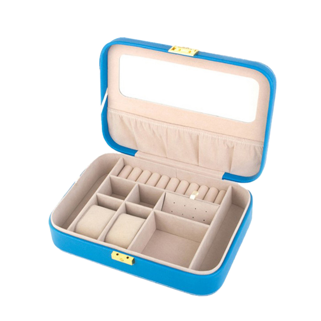 

PU Leather Jewelry Case Box Multi Slots Jewelry Watch Display With Lock