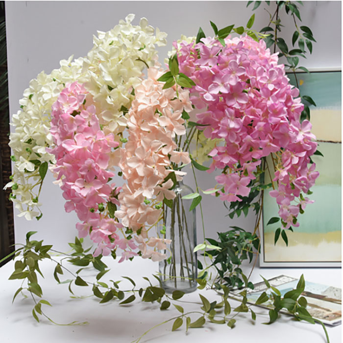 

Drooping artificial flowers Hydrangea bouquet silk flower living room home table decoration bedroom home wedding decorations flower wall