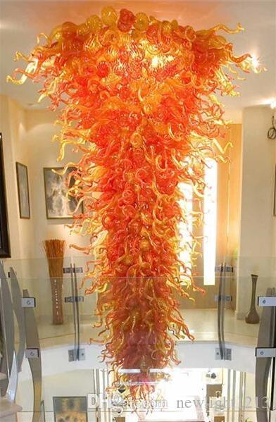 

Factory Price Large Murano Glass Chandeliers for Hotel Foyer Decor LED Lights Blown Glass Chandelier Lighting