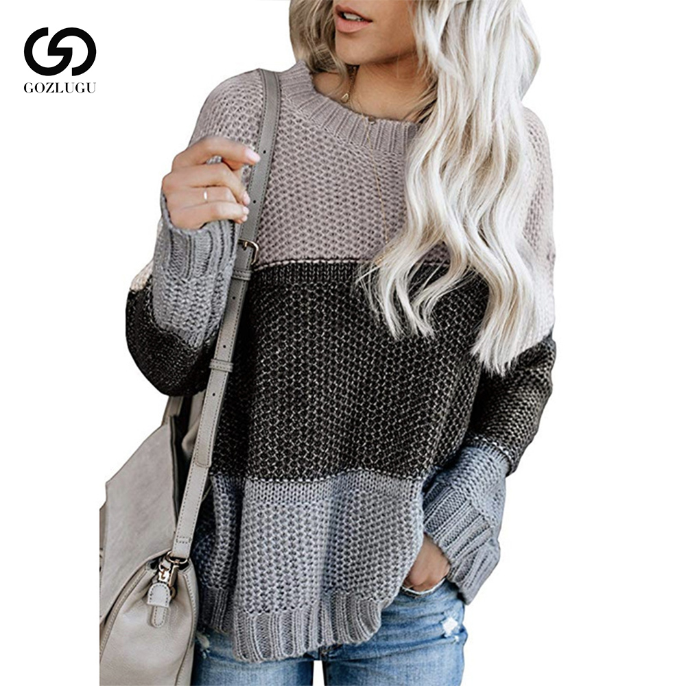 

O-neck Sweater Vintage Pullover Rainbow Winter Striped Knitted, Khaki