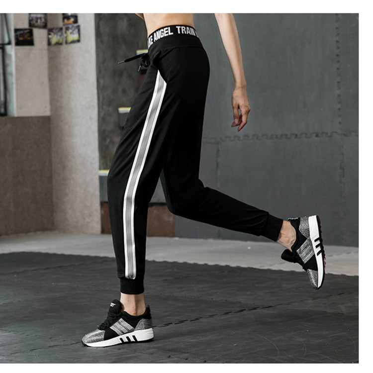 

Large size pants women' high waist loose running pants training lady leggings slim stretch fast drying fitness, Multi