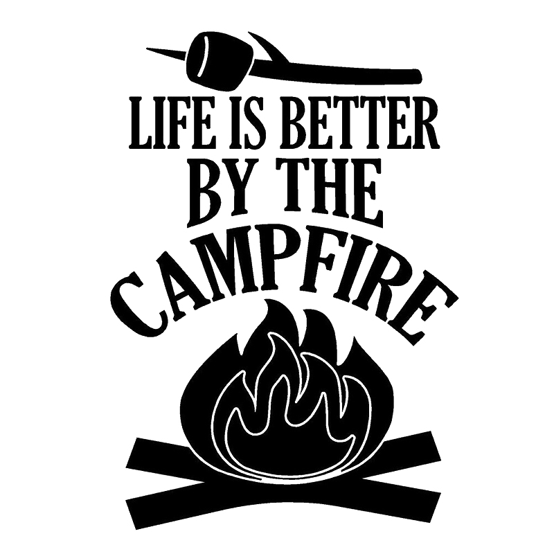 

16*11.2cm Life is Better by the Campfire Decal Camping Hiking Funny Car Window Bumper Novelty JDM Drift Vinyl Decal Sticker, Color