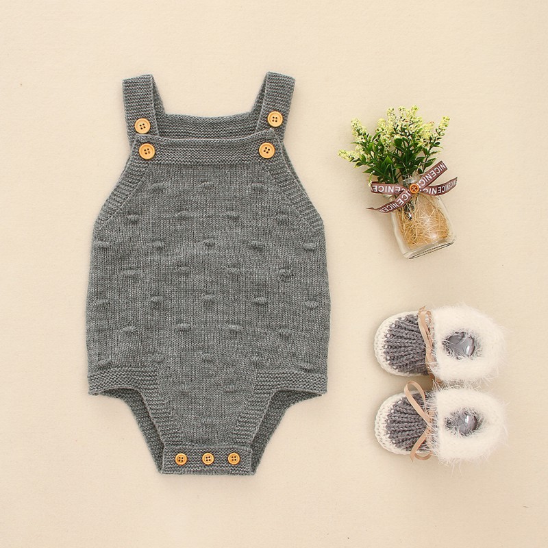 

Baby Boys Summer Romper Lovely knitted Infant Girl Solid Rompers New born Baby One-pieces Kids Girls Boy Suspender Romper
