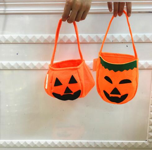

Multi Style Kids Halloween Pumpkin creative children hand-held candy bag DIY non-woven gift bag, As picture