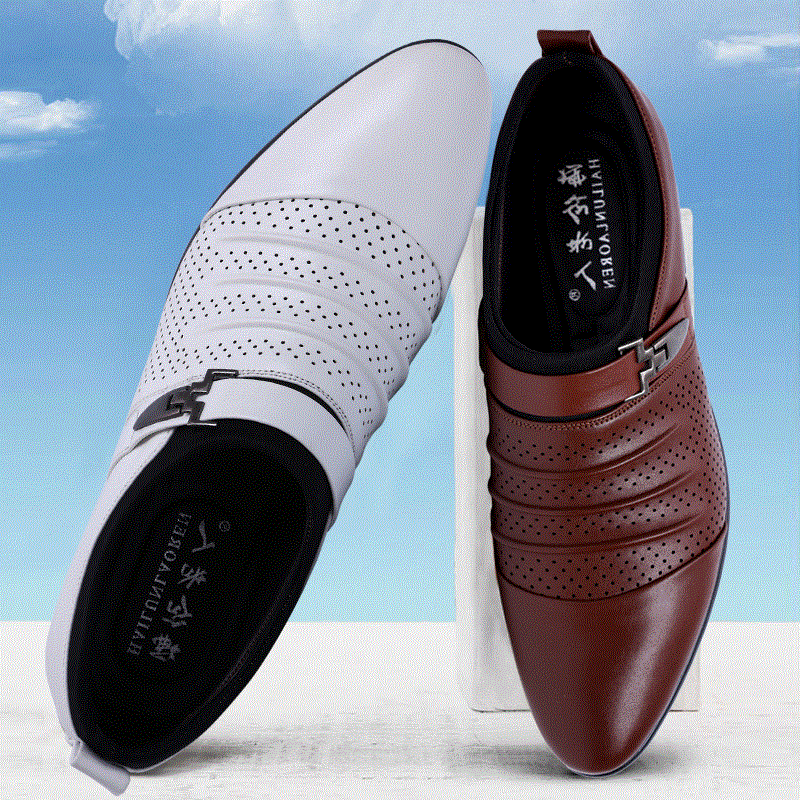 

Hot Sale- Men Italian Brand Slip on Oxford Shoes for Mens Pointed Toe Dress Shoes Leather Wedding Shoes Man Sapato Social, As pic show 3