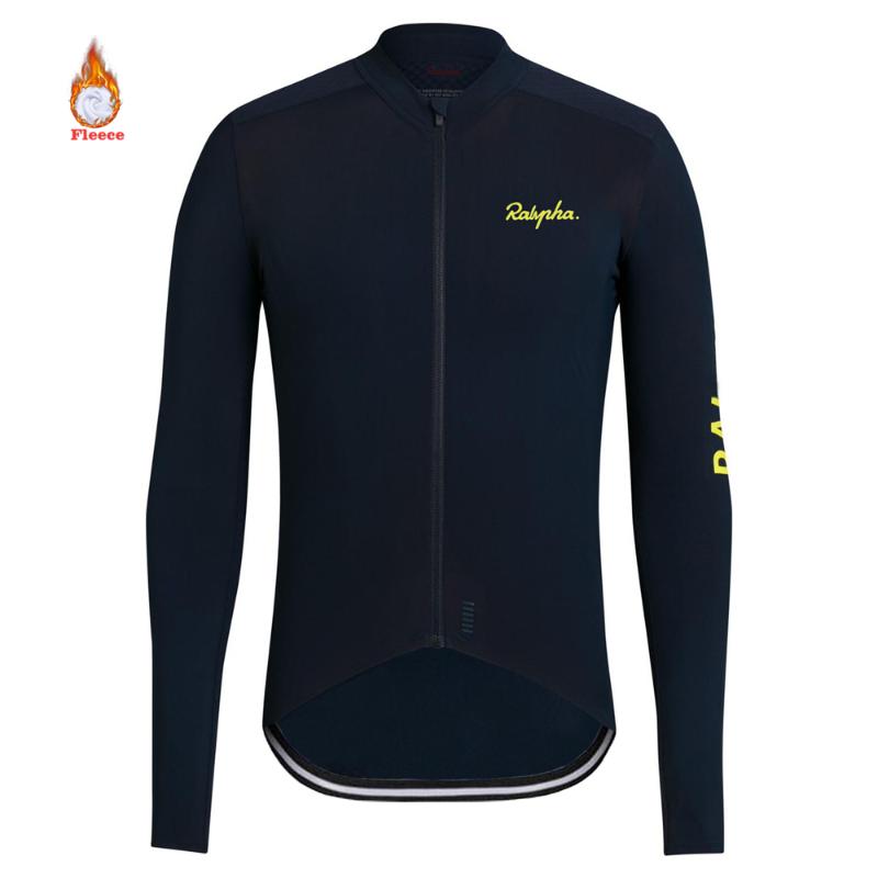 

Ralvpha 2020 Mtb Quality Winter Spring Thermal Fleece Reflective Cycling Jersey Long Sleeve Cycling Clothing Classic Cool Design, Black