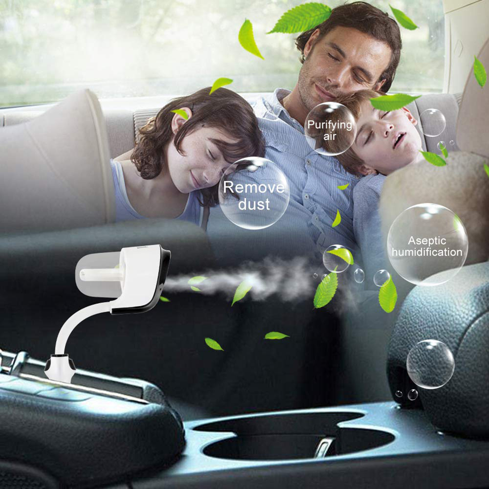 

Rotating Car Aroma Humidifier Air Fresh Purifier Portable Car Air Purifier With 2 USB Charger
