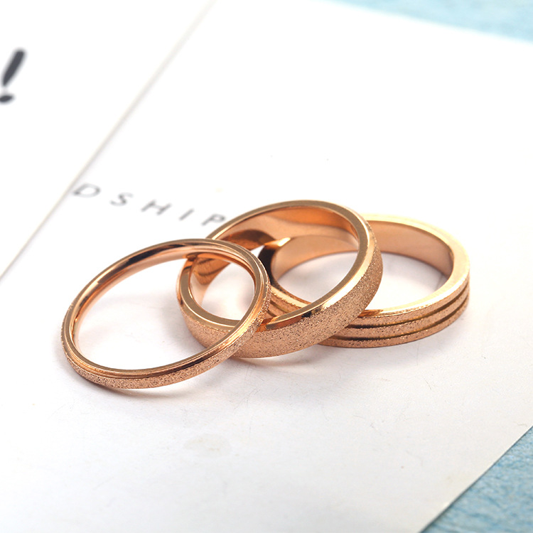 

Fashion Rose Gold Plated High Quality Stainless Steel Rings 12 Pcs /Set