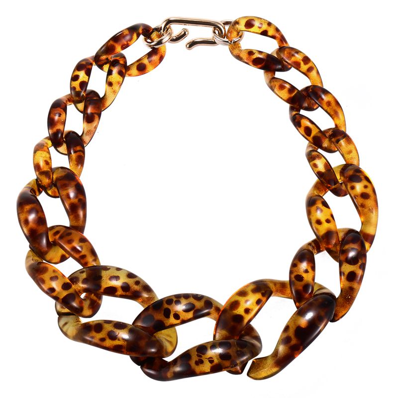 

Pendant Necklaces Fashion Acrylic Choker Necklace For Women Handmade Leopard Jewelry