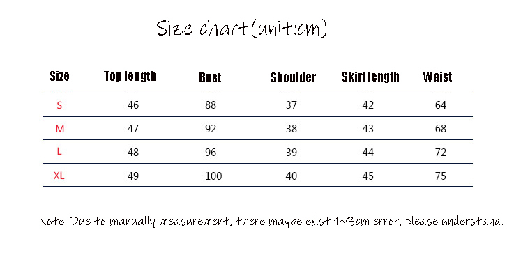 School Uniform Measurement Chart