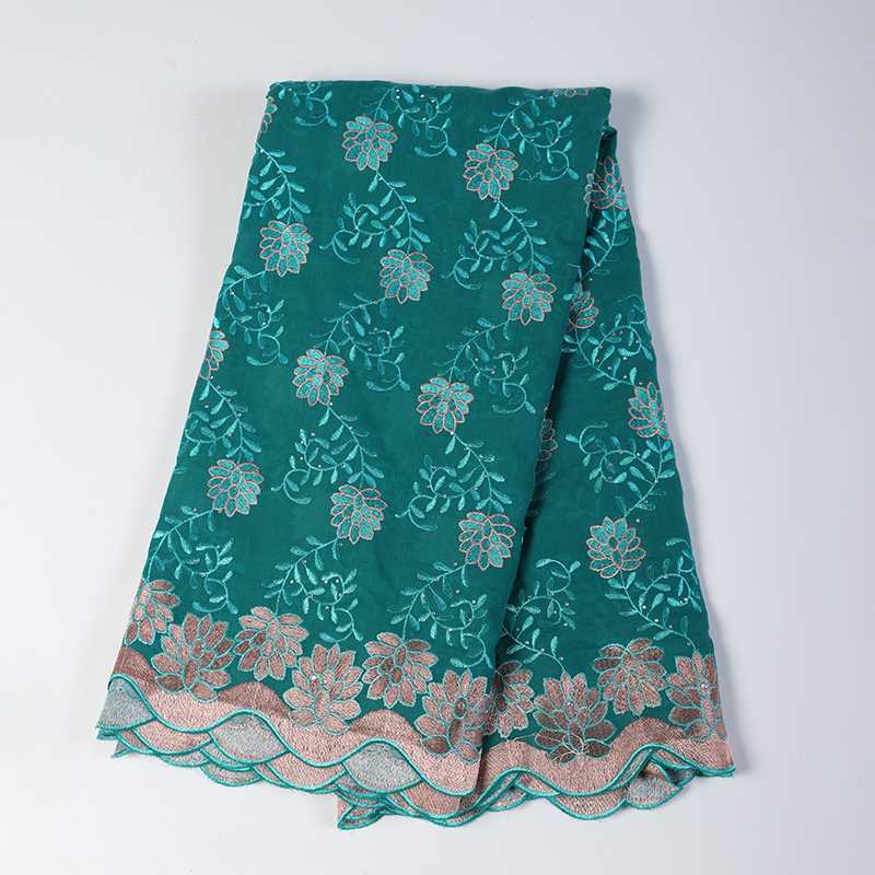 

High Quality 5 Yards/Lot African Wax Lace Fabric Beaded Nigerian Voile Lace Fabric For Wedding Dress DIY