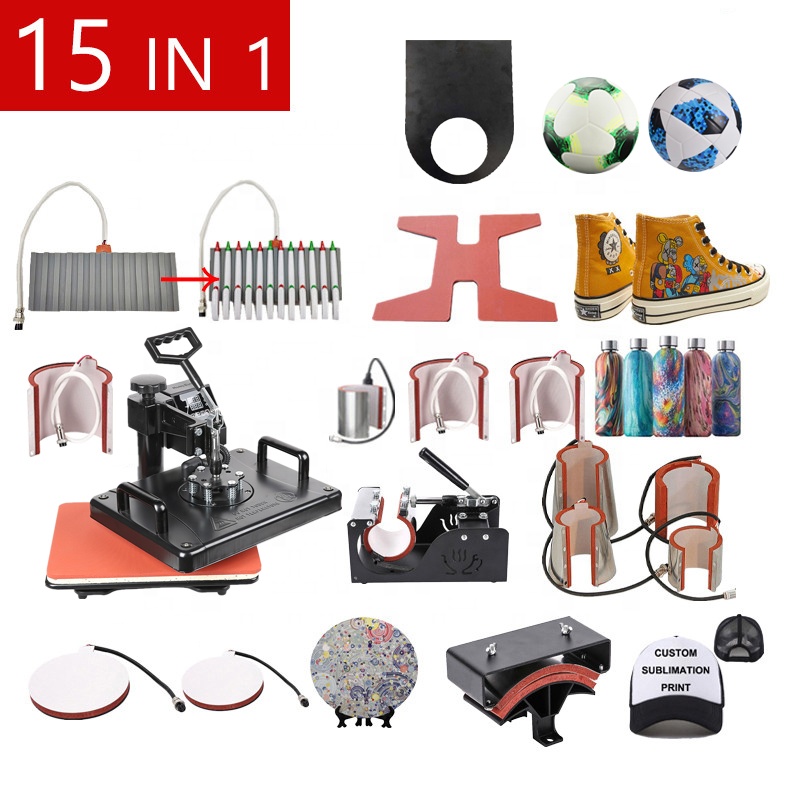 

From Poland 15 In 1 Combo Sublimation Heat Transfer Machines For Customizing T shirt/Keychain/Pen