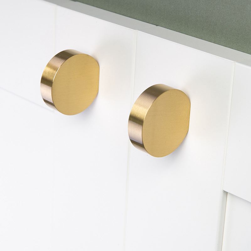 

brushed solid brass cabinet knob furniture dresser kitchen cupboard drawer knob pull handle cake shape round knobs free