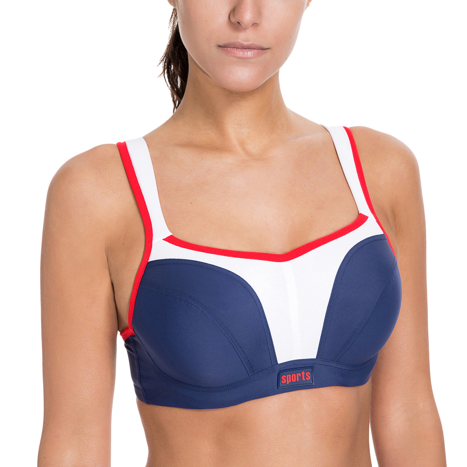 

Women's Level 4 Maximum Support Molded Cups Active Bra Plus Size 70 B C D E F G