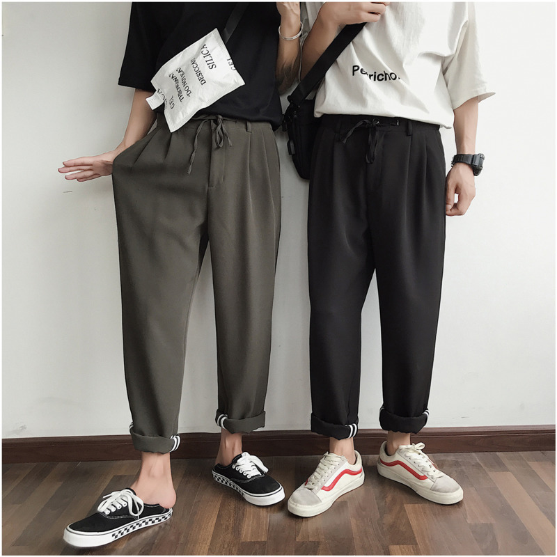 

Suit Leisure Time Pants Trend Directly Canister Nine Part Pants A235 -dm239 -p55 Fixed Price 79, Black