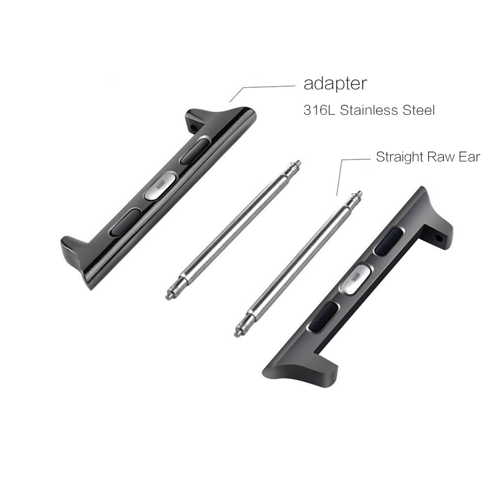 

1 Pair adapter For Apple Watch 40mm 44mm Band Connector Replacement Band 1:1 Perfect For Series 4 5 adapter DIY Strap 2 Pcs