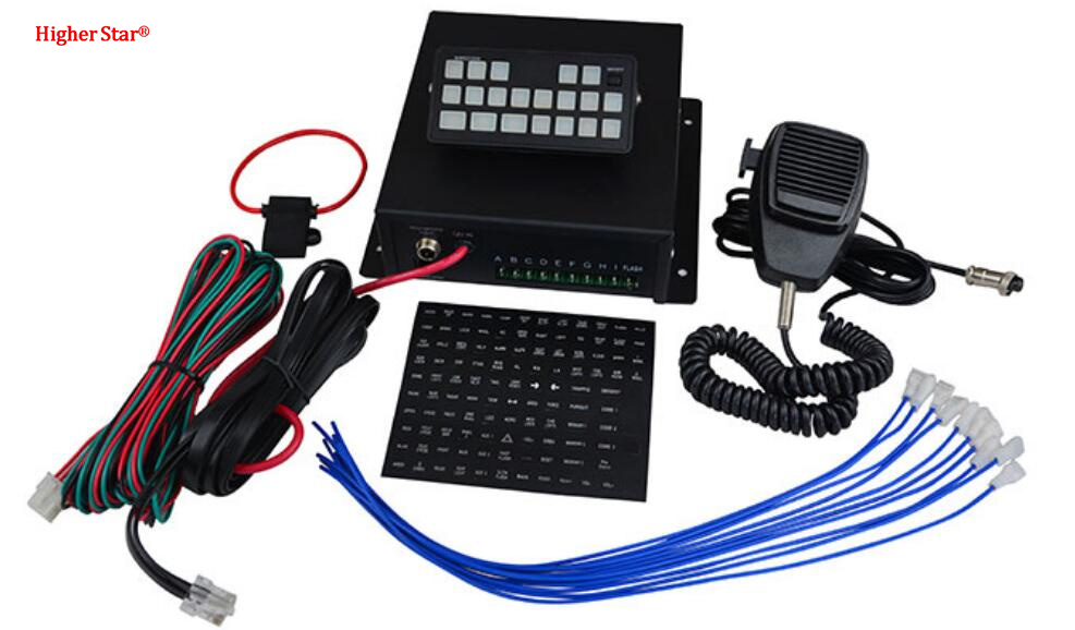 Amplificateur d'alarme de sirène de police de voiture NMS200W haute puissance avec panneau de commande, avec 3 boutons de mémoire, 7 interrupteur