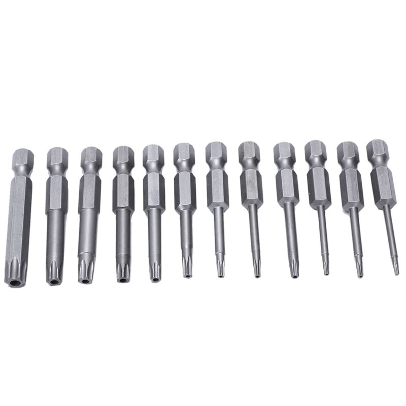 

Quality 12Pcs Electric Tamper Torx Socket Screwdriver Bit Tool Set 1/4 inch 6.3mm