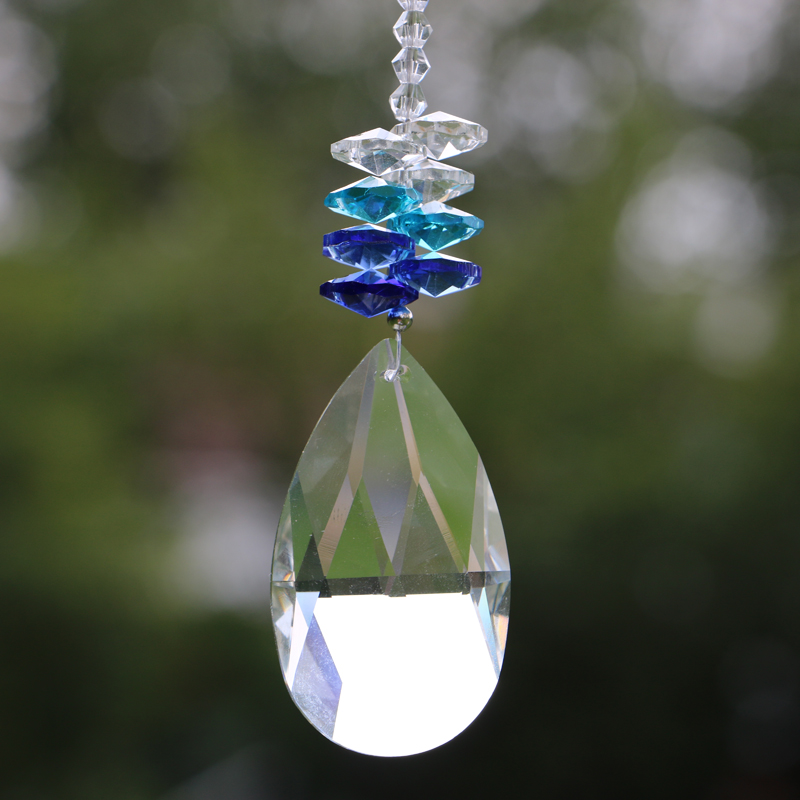 

5PCS Class Crystal Suncatcher Teardrop Prisms Pendants Hanging Chakra Sun catchers Prism Window Home Decor Gifts WQM22