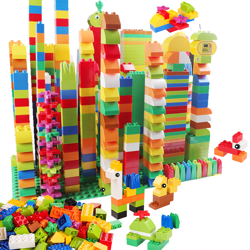72-260PCS Big Size Assemblage Building Blocks Gift Sticker Colorful Bulk Bricks Figure Accessories enlighten train Kids Toys Wholesale-image-529596352