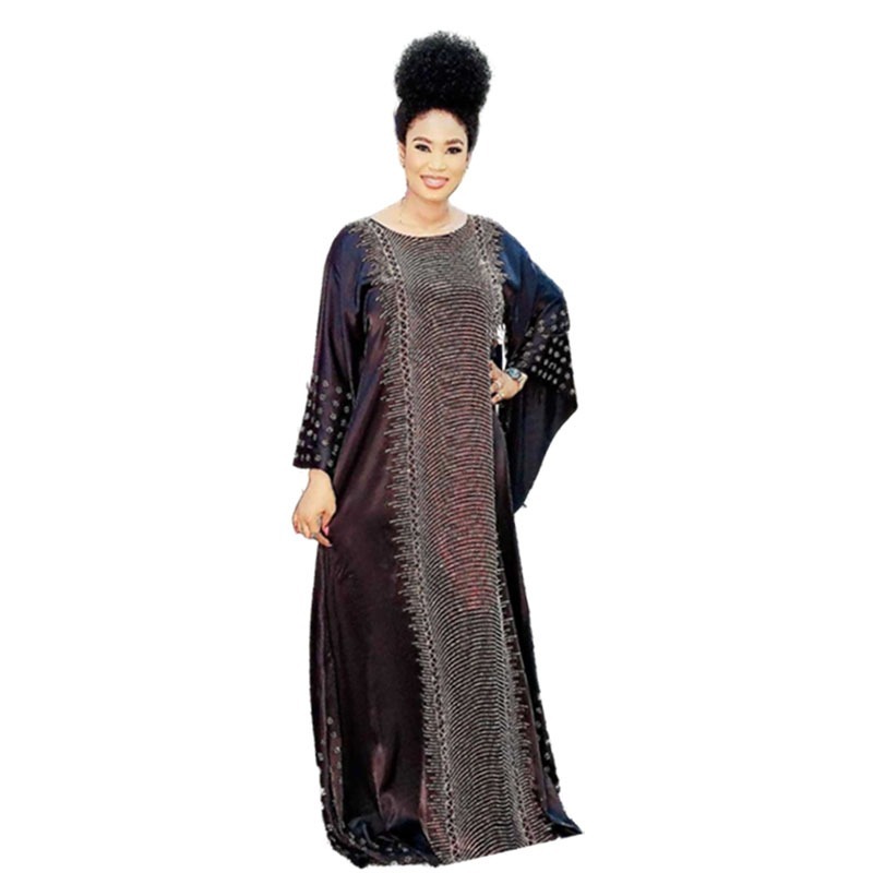 

2020 summer sexy african women o-neck long sleeve plus size long dress