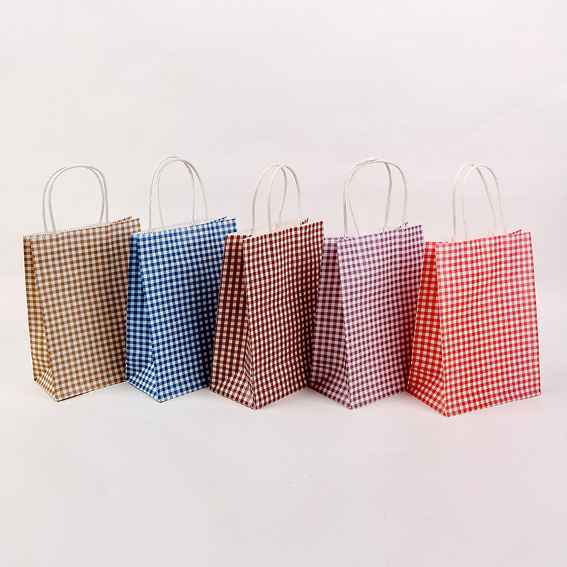 

6pcs Paper Wrapping Bag Wedding Party Favor Candy Dragee Gift Bags Packaging Treat Craft Paper Popcorn Bags with Handle