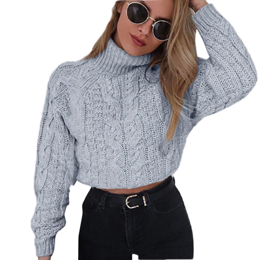 

Hxroolrp Women Winter High Collar Sexy Umbilical Twist Casual Knitted Pullover Sweater Winter Chandail Femme Pullover Amazing 20, Kh
