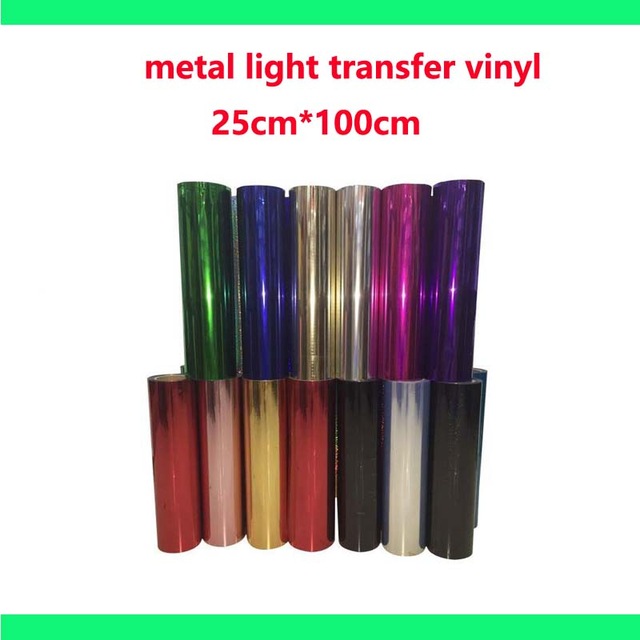 

Free shipping 1 sheet 25cmx100cm Metallic hologram Heat Transfer Vinyl Heat Press Machine T-shirt home Iron On HTV Printing