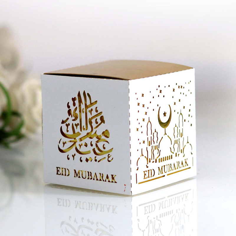

50pcs Eid Mubarak Box Ramadan Kareem Candy Box Favor And Gift Boxes Islamic Muslim DIY Festival al-Fitr Eid Party Decoration