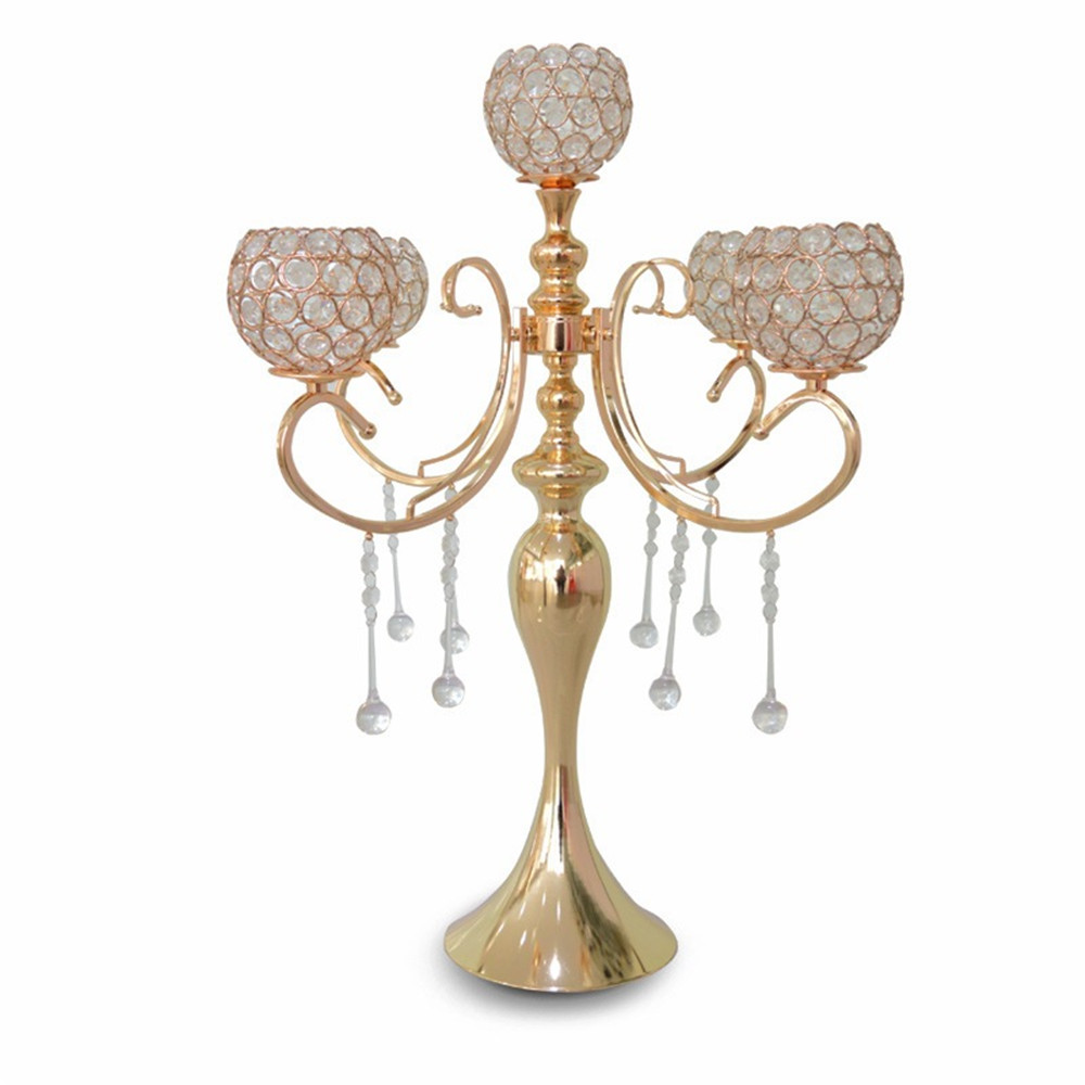 1pcs Candlestick Geometric Iron Hollow Golden Tealight Candle Holders NEW