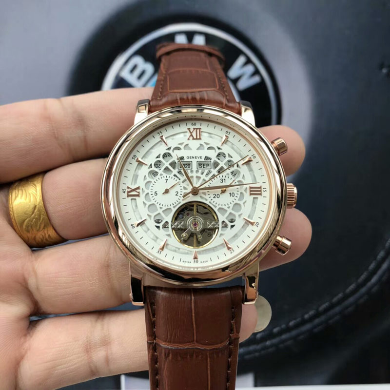 

Top Brand Luxury men watch fashion Mechanical automatic wristwatches 42mm dial Genuine Leather strap mens watches for men Valentine's Day present Christmas gifts