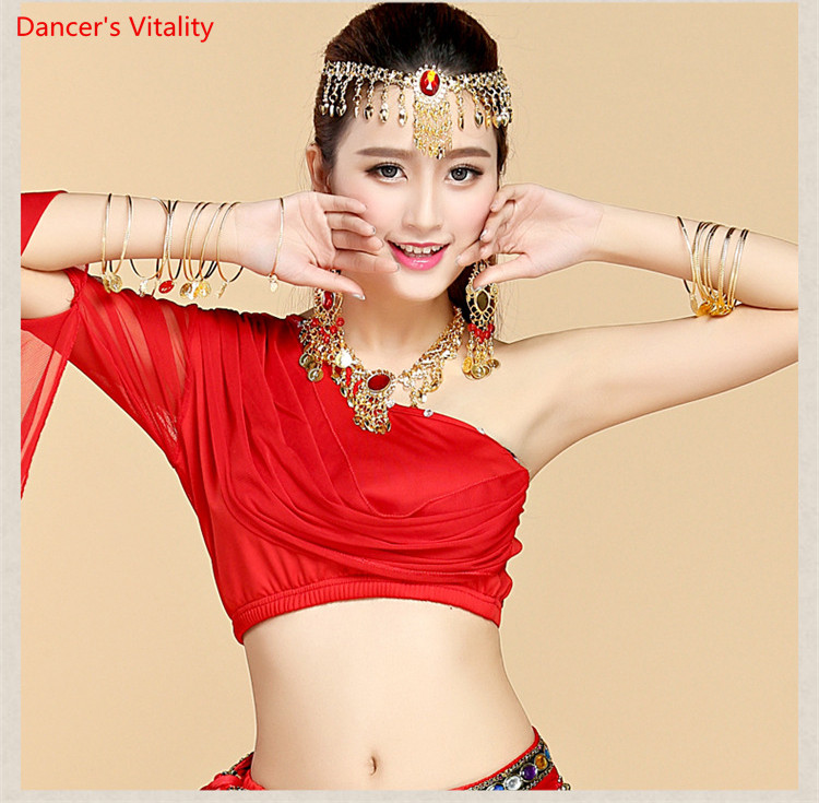

2018 6 Colori Sexy Danza Del Ventre Top per Le Donne Costume Danza Del Ventre Top Chiffon Belly Dance, Black