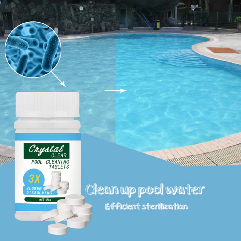 

50g/100g /Bottle Swimming Pool Cleaning Effervescent Chlorine Tablets Cage Disinfectant Clarifier Pool Multifunctional Cleaner