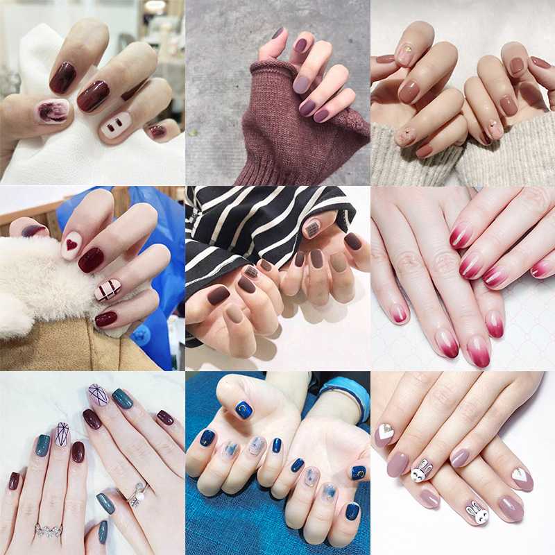 

20 Types Nail Polish Stickers Self-Adhesive Full Wraps Gradient Cute Animals Pattern Nail Art Decals Strips Manicure Tools, 15