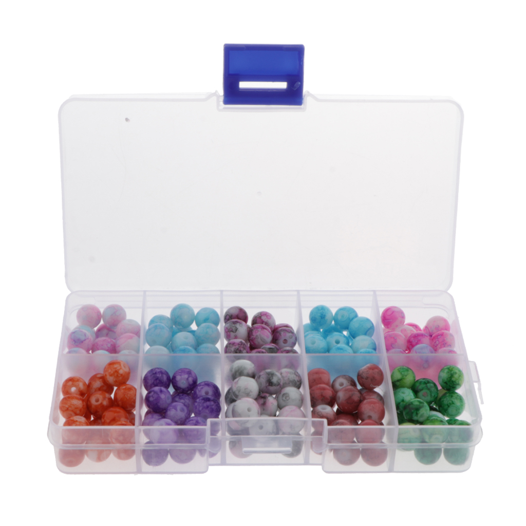 

200 pieces of glass beads colorful beads glass round beads for jewelry making and crafts