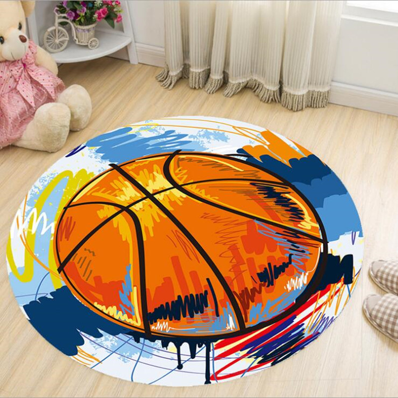 

Basketball Round Carpet Living Room Parlor Children Kids Bedroom Chair Rugs Toilet Bathroom Mat Boy Decorations Carpet tapetes