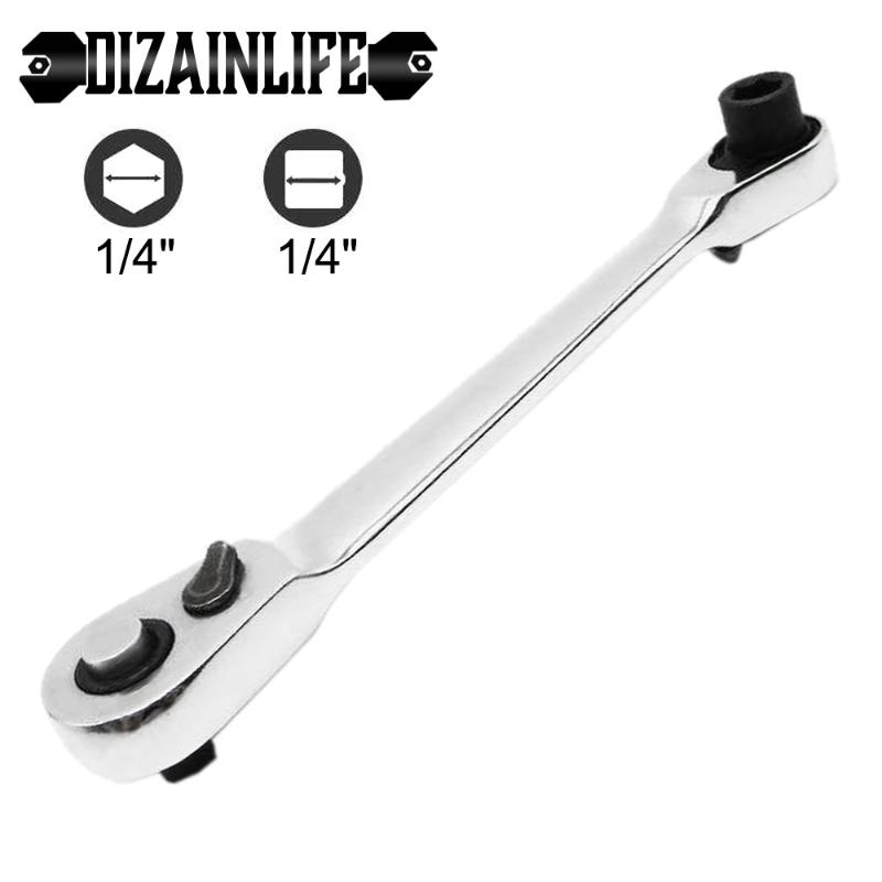 

1/4"Wrench Tool Set Mini Ratchet Wrench Batch Head Wrench Double-Ended Torque Handle Small Socket Spanner Repair Tool