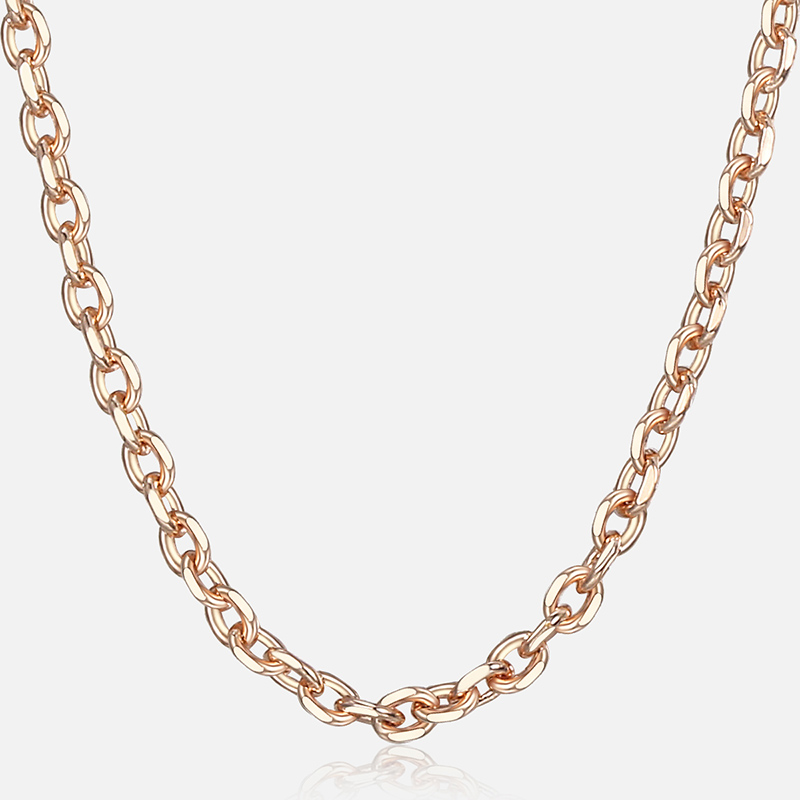 

Chains Womens Necklace 585 Rose Gold Thin Rolo Cable Link Chain Necklaces For Women Jewelry Accessories Gifts Drop 2mm HCN14