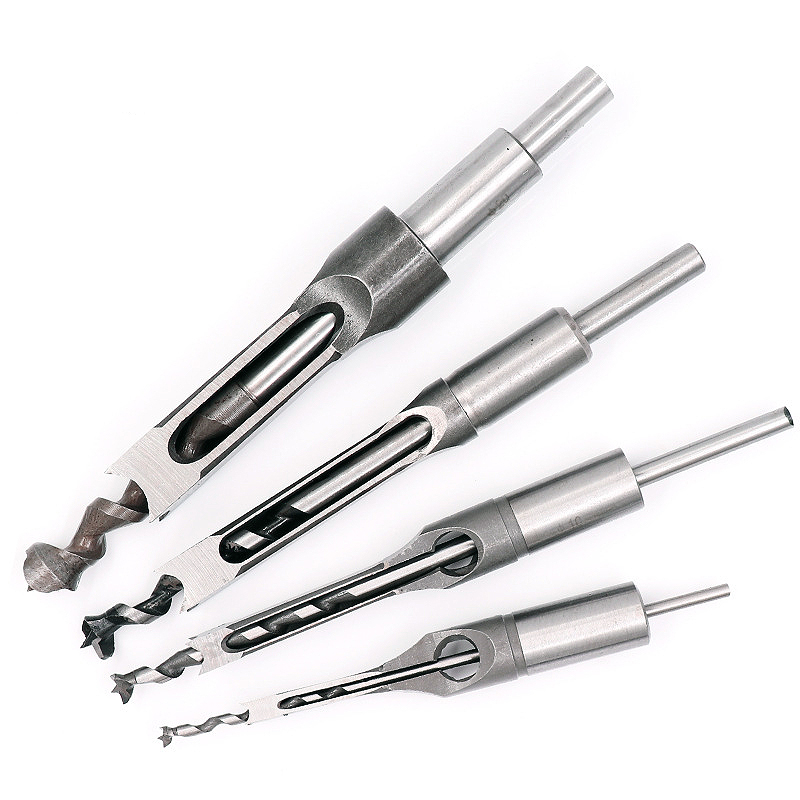 

210mm HSS woodworking square hole drilling tool with twisted drill tool saw with boring chisel auger 1/2'3/8'5/16'1/4' hole open