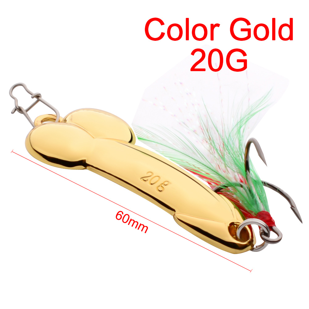 

Top Quality 2 Colors Silver and Gold Spoon Wire Bait Feather Fishing Lure VIB Metal Tackle Hard Hook 20g 4#